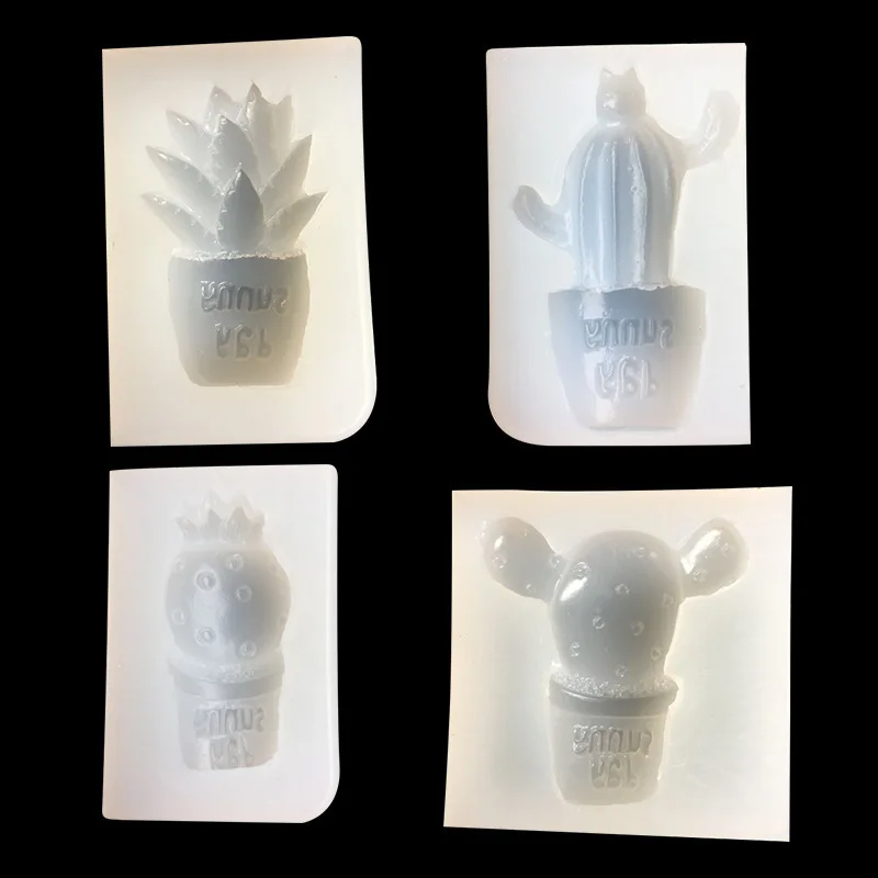 New Cactus Silicone Mold, Handmade Soft Pottery Jewelry Mould 16003