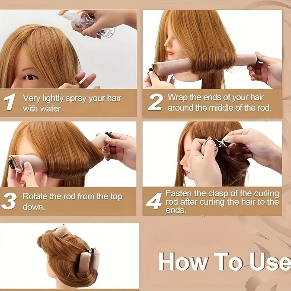 No Heat Hair Curler Soft Satin Hair Rollers Lazy Styling Tool, No Heat Hair Curls Overnight Hair Care, Fast Styling For Women