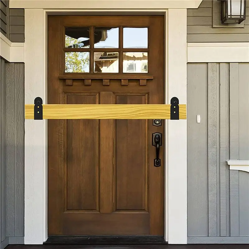 A96K-8 Pack Door Barricade U Brackets Open Bar Security Door Brackets For Home,Garage Door Reinforcement Fits 2X4 Boards