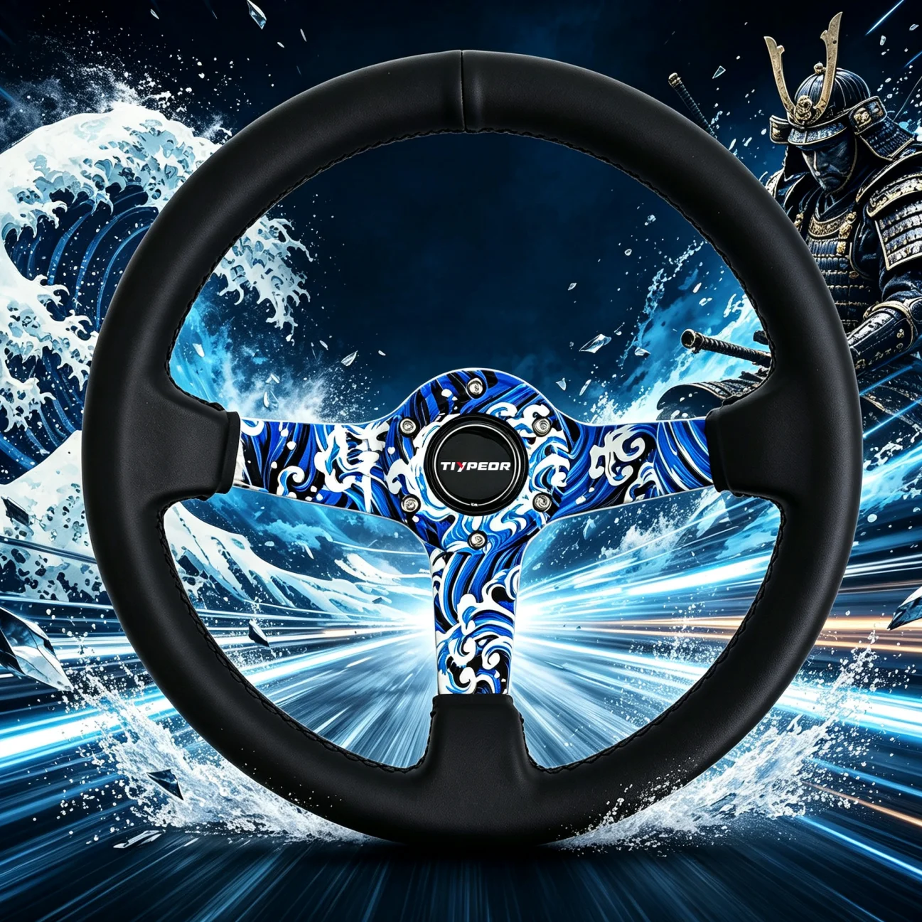 tiypeor-volant-de-course-jdm-13-pouces-325-mm-universel-pour-modification-automobile-style-ukiyo-e-wave-samurai-en-cuir-veritable-pour-drift