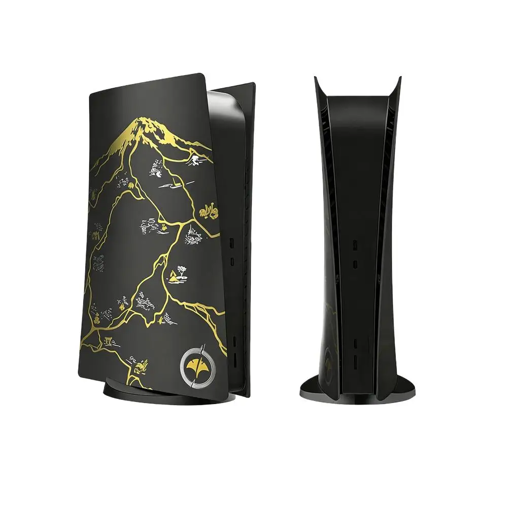 

For PS5 Host Replacement Shell Sheep Hoof Mountain Soul Theme CD Drive Edition/Digital Edition Universal Black Gold Color ABS