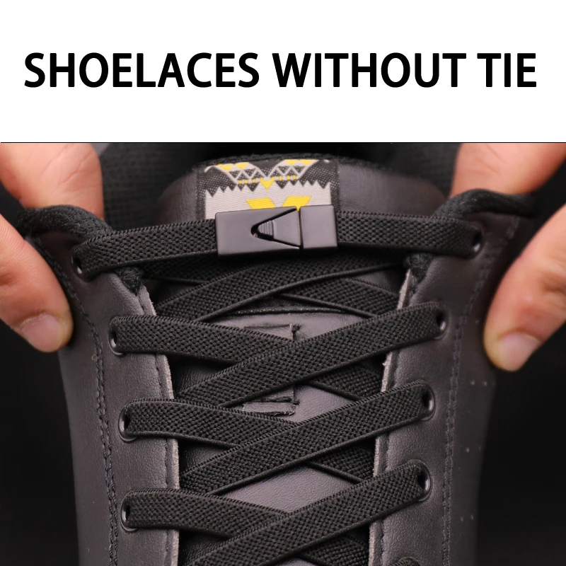 

No Tie Shoe Laces Spring Press Lock Shoelaces Without Tie For Sneakers Kid Adult Elastic Lace Flat Shoes Accessories 24 Colors