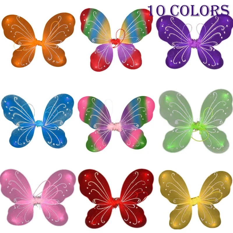 Combhasaki 10 Colors Hot Princess Kids Girl Fairy Butterfly Wings Fancy Dress Party Costume Props Girls Fancy Dress Dressing Up