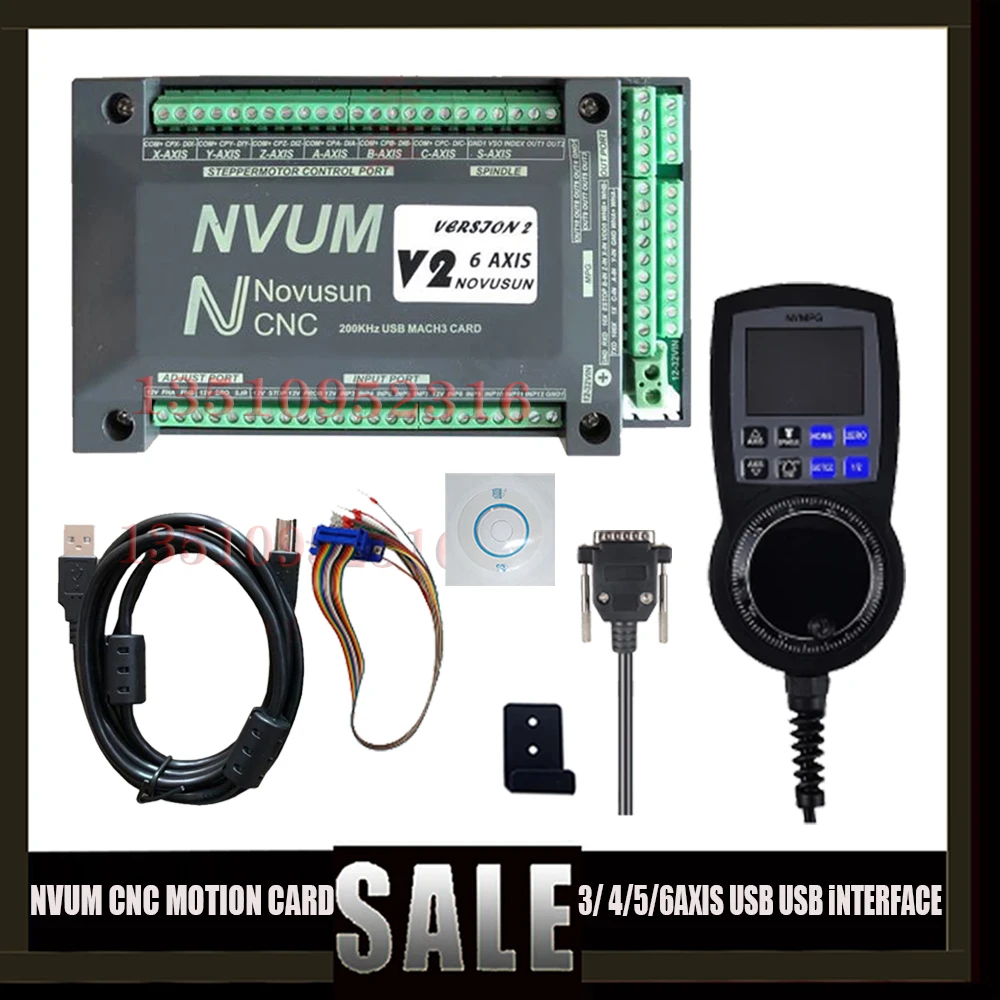 

Mach3 Nvum Cnc Controller Newly Upgraded Nvum V2.1 Usb Interface 300khz 3/4/5/6 Axis + Digital Display Handwheel