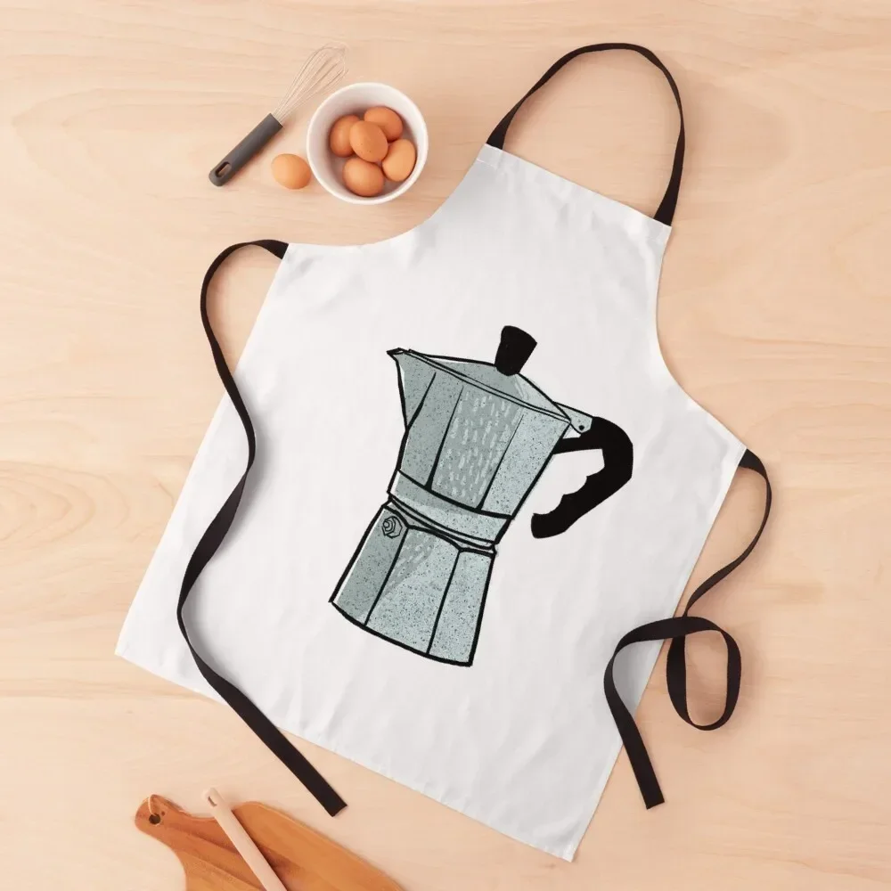 

Moka Pot Art Print | Essential Decor for Cafeterias and Coffee Enthusiasts Apron Kitchen Chef Apron