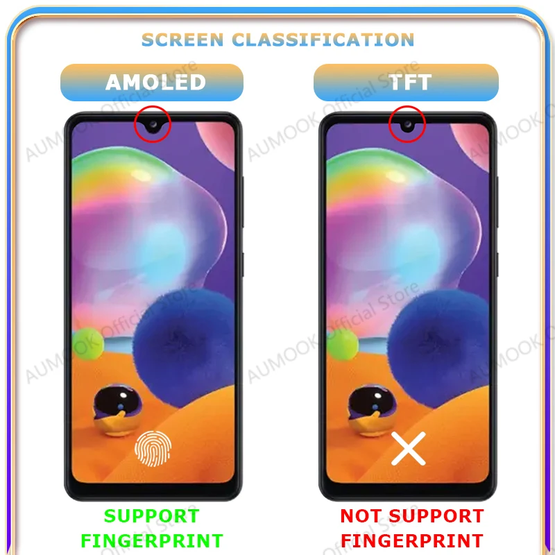 6.  4" AMOLED LCD do Samsung Galaxy A31 A315 Wyświetlacz LCD Ekran Dotykowy Digitizer Zespół A315F A315G A315N Ekran LCD z Ramką — zdjęcie produktu 5