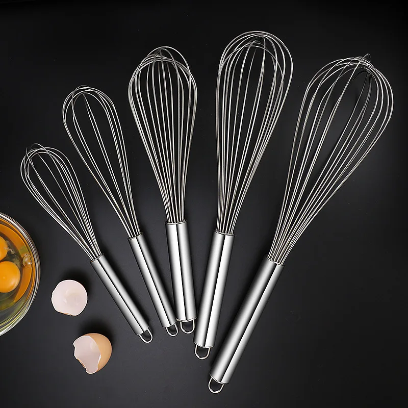 Batidor Manual de acero inoxidable, utensilios para hornear minimalistas modernos, mezclador de crema de huevo