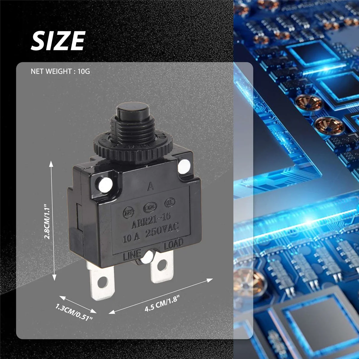 125/250VAC 50/60Hz 10A Terminali a 2 pin ST-101E Interruttore a levetta CA CC G