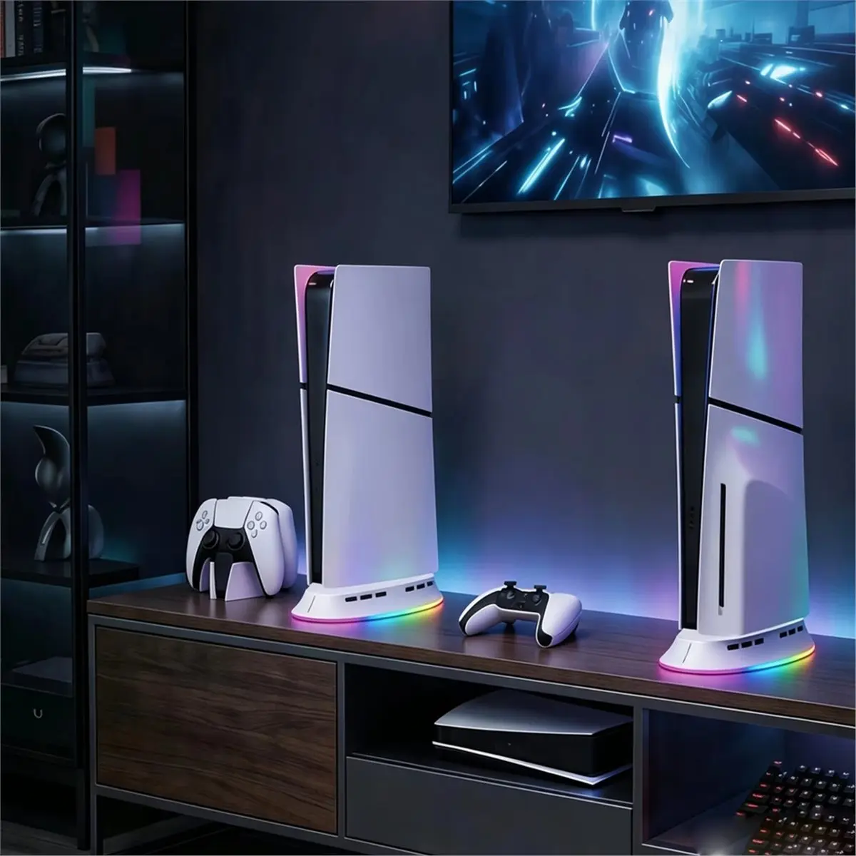 Dual Fan Cooling Station for for Slim/ Pro RGB Console Cooler High Efficiency USB Powered Gaming Accessories