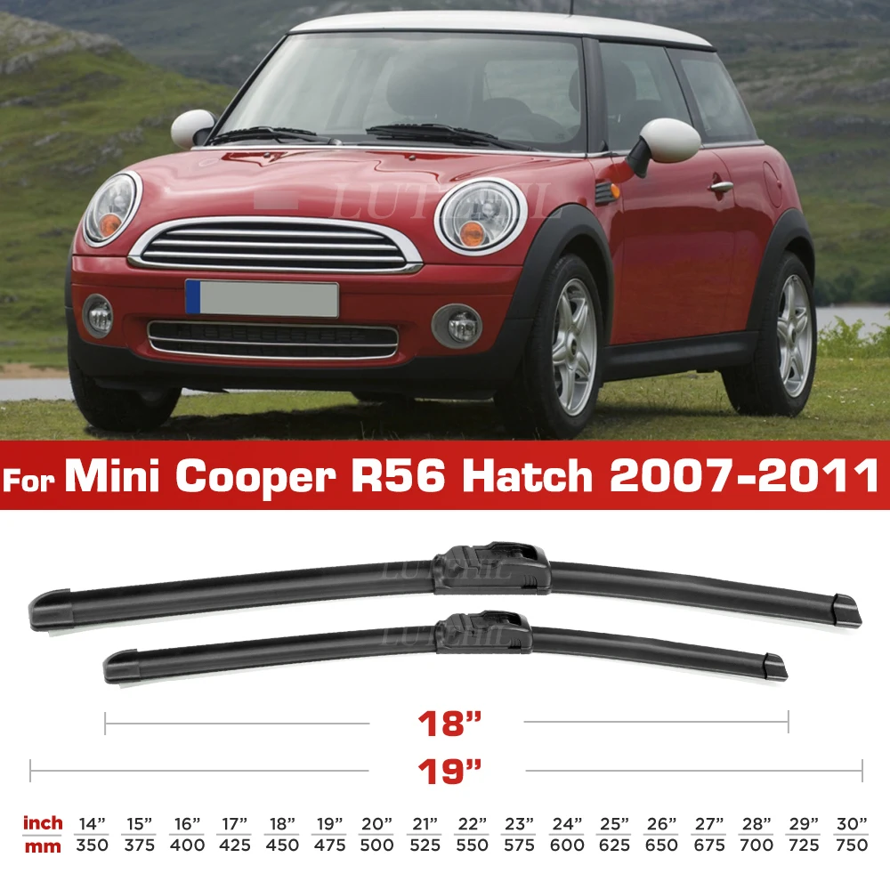 ممسحة لميني كوبر R56 هاتش 2007-2011 2008 2009 2010 شفرات أمامية للزجاج الأمامي فرشاة نافذة 19 "+ 18"