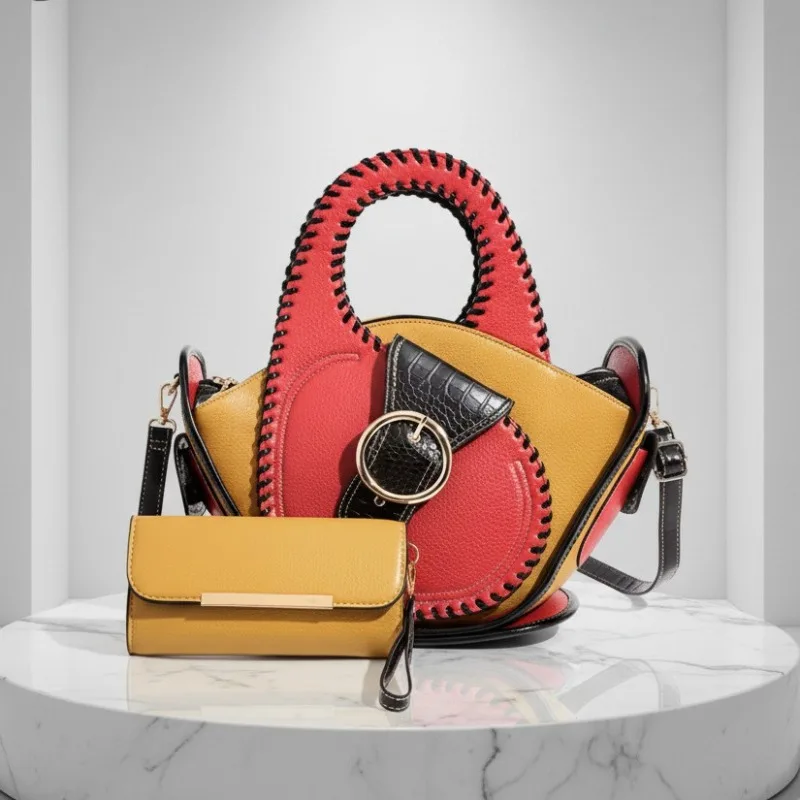 

Women's Vintage Large Capacity Leather Handbag Fashion Designer Punk Style Motorcycle Shoulder Crossbody Bag with Short Handle