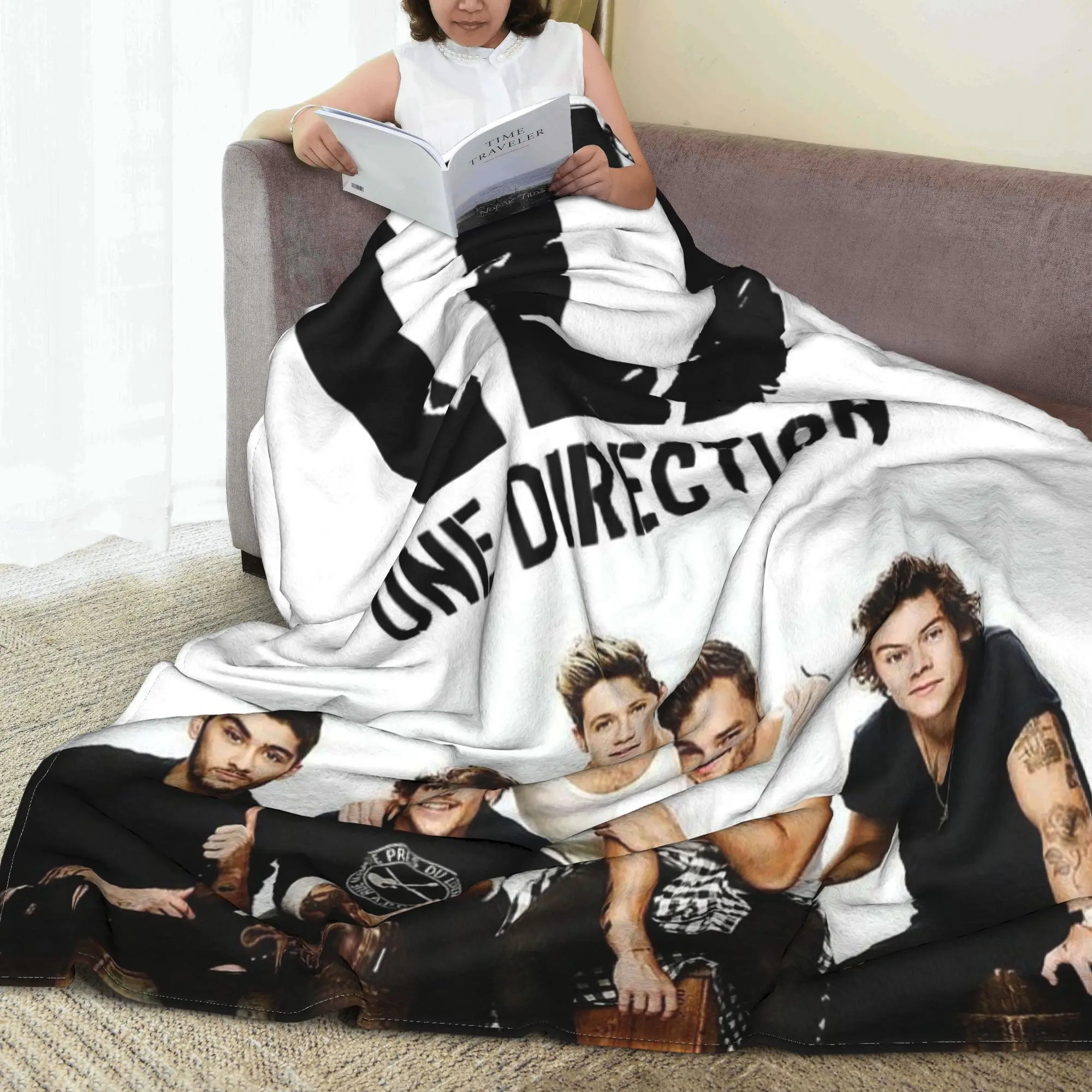 

Комбинированные одеяла One-Direction Rock 1D, легкое флисовое одеяло для дивана, постельные принадлежности, дорожные пледы, покрывало, одеяло