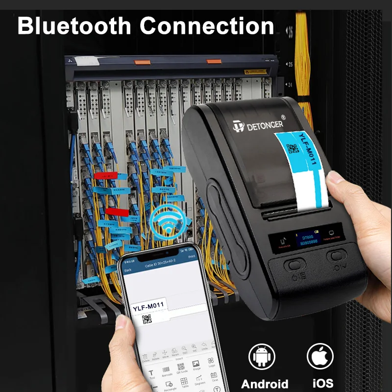 DT60S Handheld Label Printer Thermal Transfer Printer Barcode QR Code Fixed Assets Tag Printer