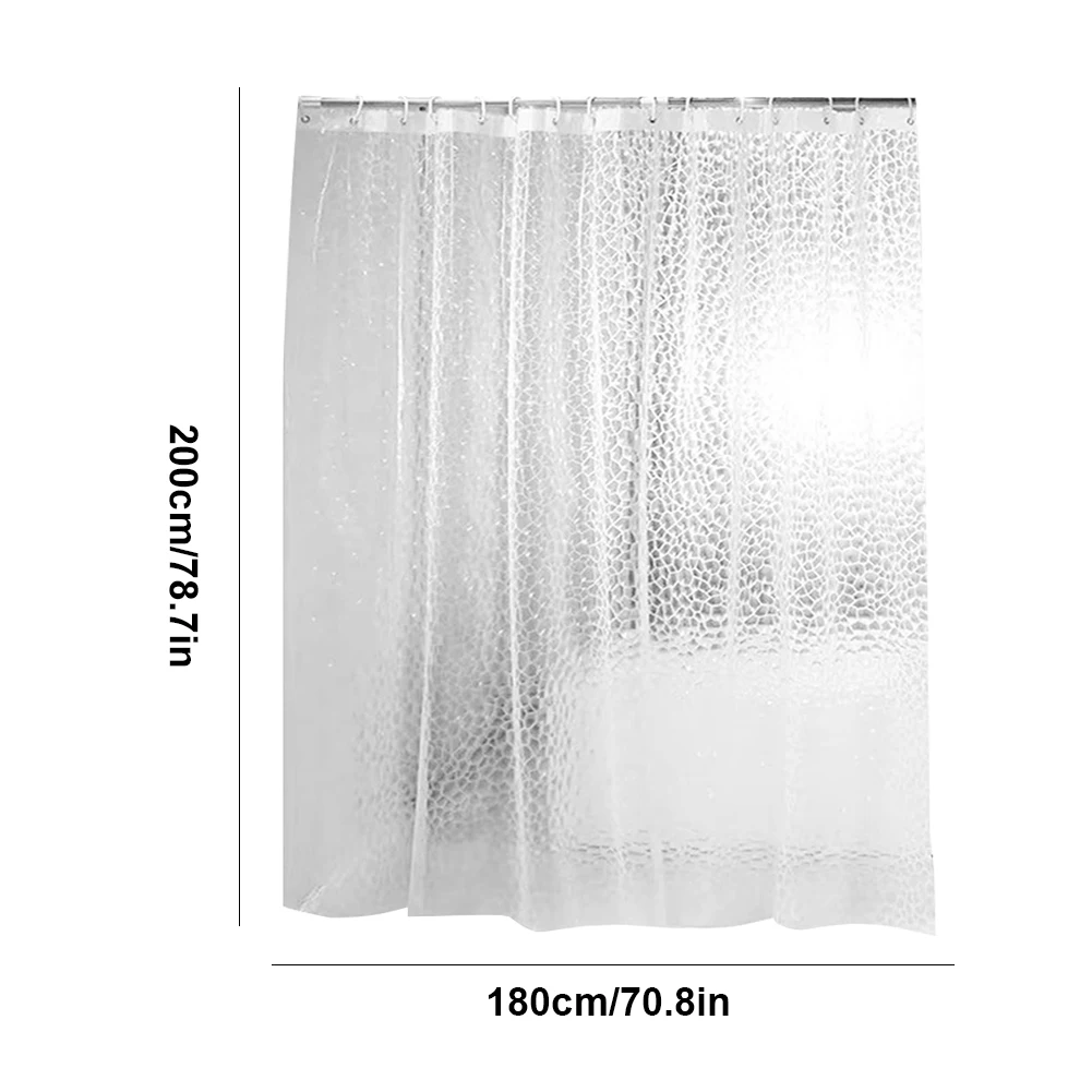 180x200cm Anti-Bacterial Shower Curtains EVA Semi-Transparent Bathroom Curtain Anti-Mould for Bathroom Bathtub Bathing Cover