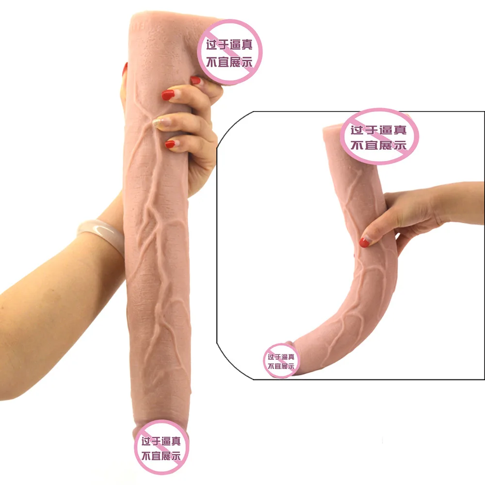 15,5-Zoll langer gefälschter Penis realistisches weiches Silikon großer Saugnapf-Dildo Analplug G-Punkt-Simulator weiblich männlich Vaginalmassage