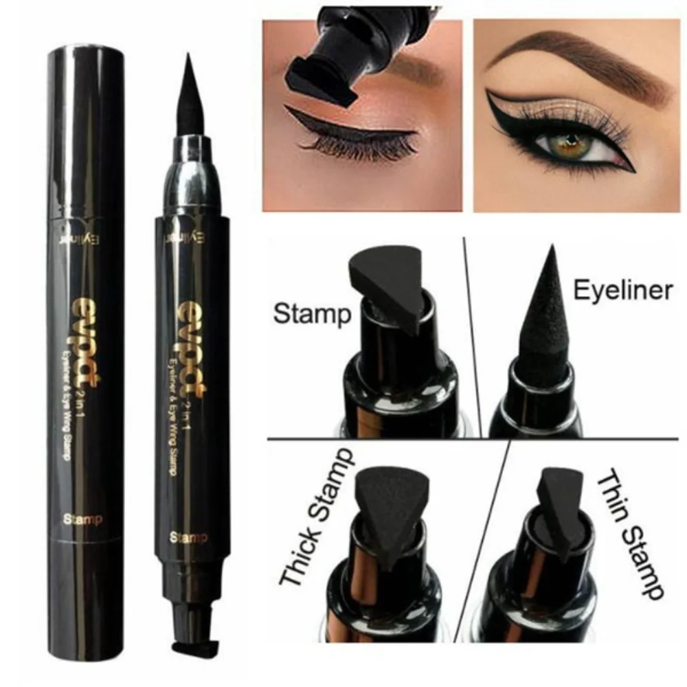 1 Pcs Charming Cat Eye Winged Eyeliner Sexy Eye Cosmetic Seal Stamp Wing Double Head Waterproof Eyeliner Pen Tool