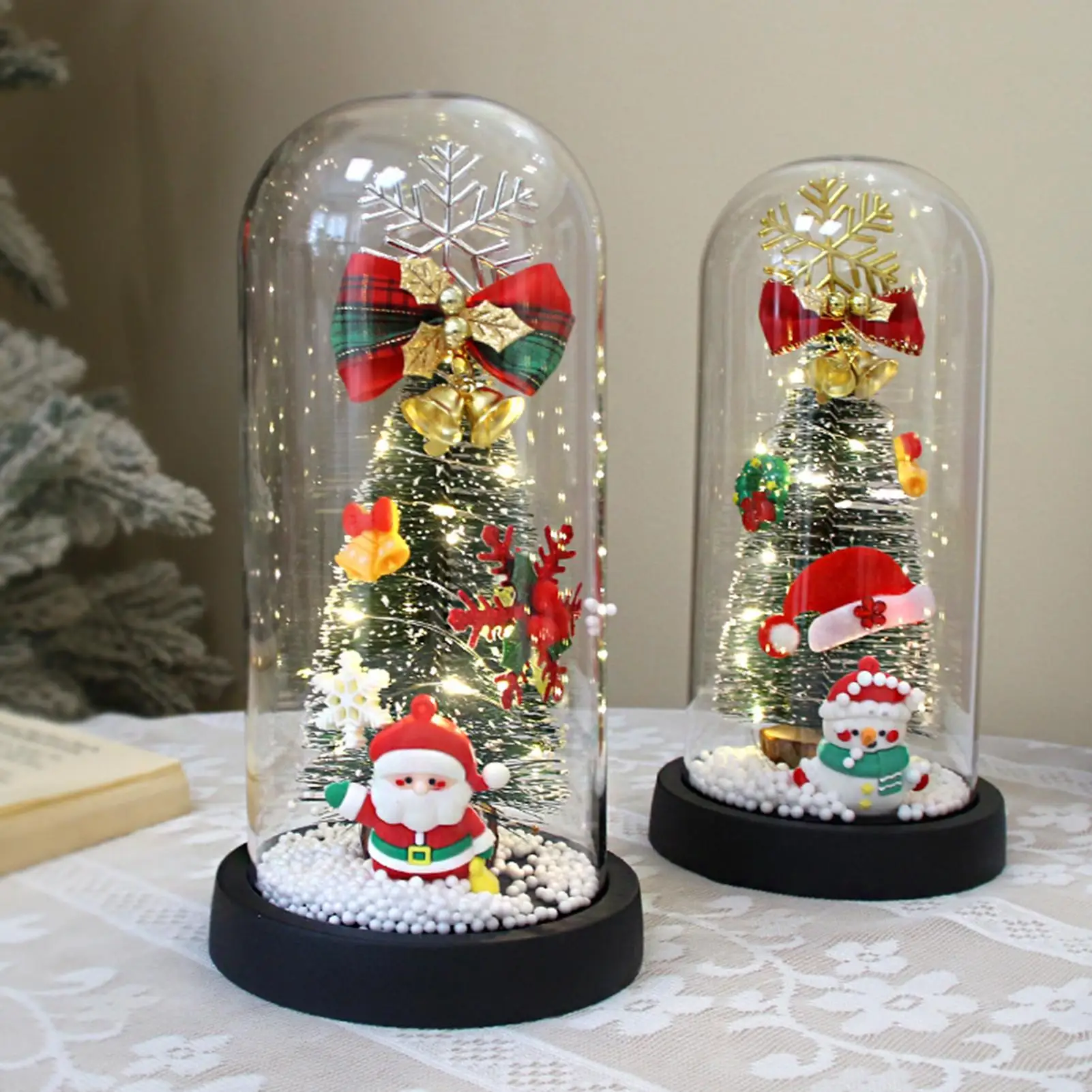 

Рождественский ночник, прозрачное стекло, рождественское украшение, лампа, стеклянный купол, украшения, настольные ночные огни для гостиной, спальни