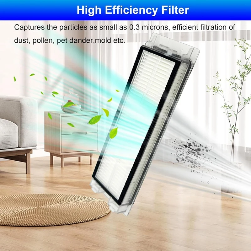 8 Pack Q5 Filter Replacement Part For Roborock Q5, Q5+, Q5 Plus Vacuum Cleaner Hepa Filter
