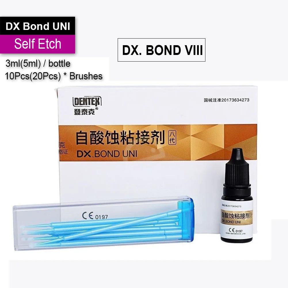 

Dentex Стоматологический клей DX. BOND Гель для восстановления зубов, кислотный гравюрь, легкая композитная смола, универсальный агент, клей, 3 мл/5 мл