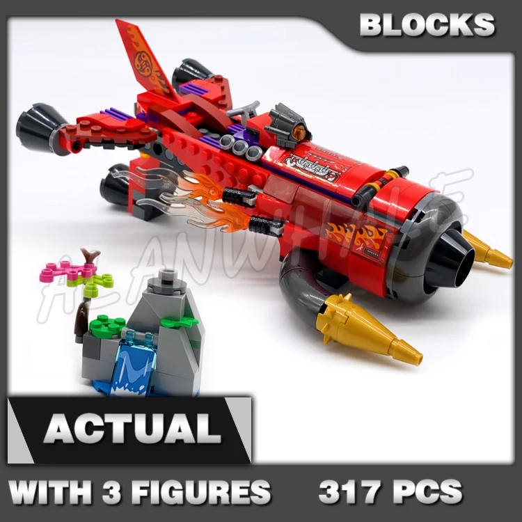 

317 шт. Monkie Kid Red Son Inferno Jet Mini Flower Fruit Mountain Flame Thrower 60042 Наборы строительных блоков, совместимые с моделью