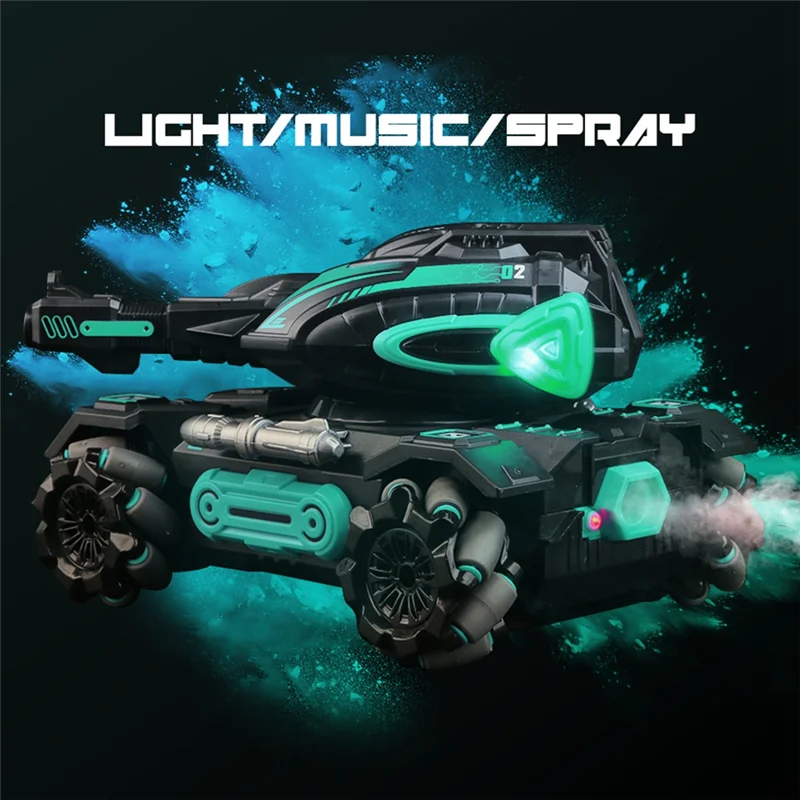 DELAM-Water Spray RC Car 2.4G Four-Wheel Stunt Launch Water Polo Tank For Boys Armoured Machine Vehicle