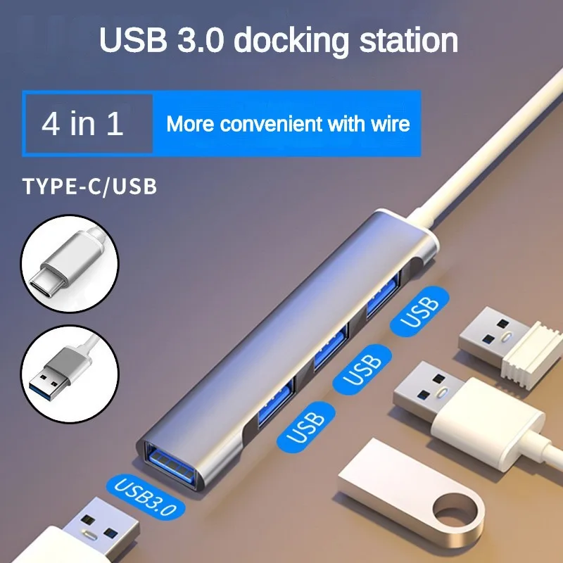 Xiaomi te rögzíted USB Rögzítés Megállóhely splitter Magas légnyomású levegő sebesség huby 3.0 típusú C 4 USB Szállítási díj Adapter OTG számára PC Windows Számítógépes accessor