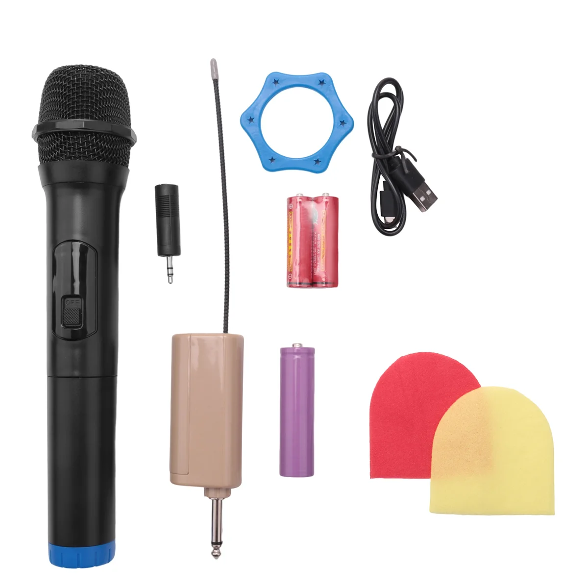 Wireless Microphone Handheld Microphone with Bluetooth Receiver 200 Inches for Hosting Meeting Karaoke