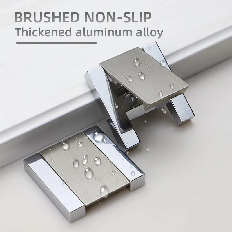 2Pcs Door Handle Wardrobe Handle Aluminum Alloy Invisible Non Prominent Characteristic Handle Modern Simple Style Decoration