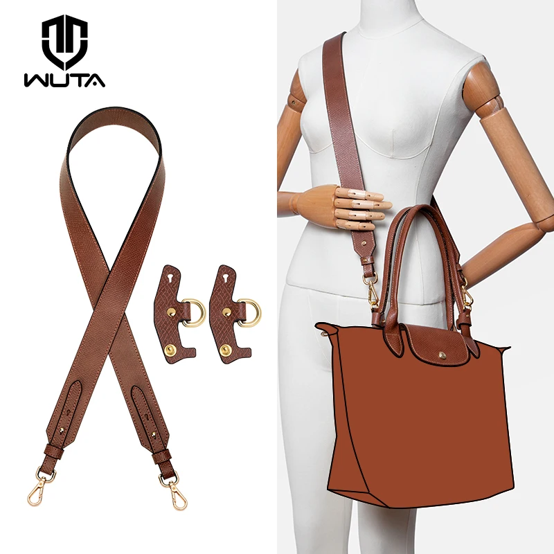 WUTA-Couro Genuíno Bolsa Strap Set para Longchamp Sacola, alça de ombro sem soco, Crossbody Transformação Acessórios, M