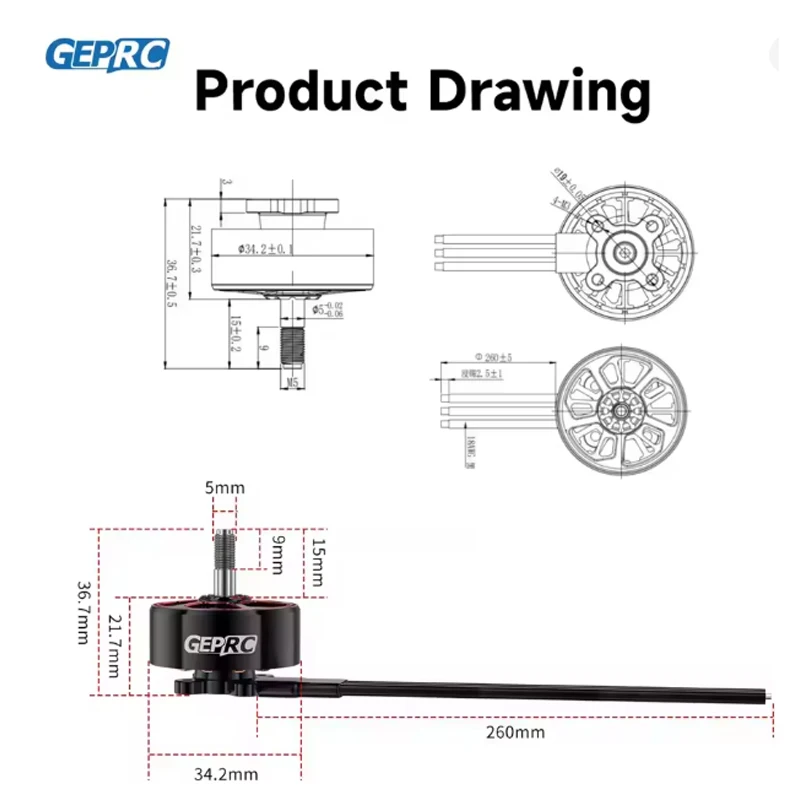 GEPRC SPEEDX2 2809 V1.1 Motor Brushless Black with 7/8 Inch MOZ7 RC FPV Racing Drone Multicopter Accessories - Image 5