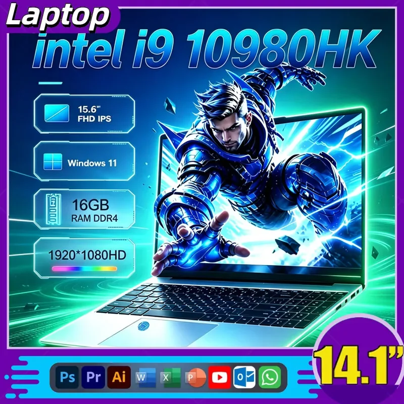 2026 Intel Core I9-10980HK Notebook Windows 11 Pro 14.1inch Laptop 16GB RAM 1TB/2TB SSD Fingerprint UnIock Office Game Laptops