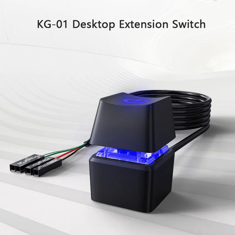 Portable Colorful LED Light Computer Desktop Power Switch PC Motherboard External Start Power On/Off Button Extension Cable