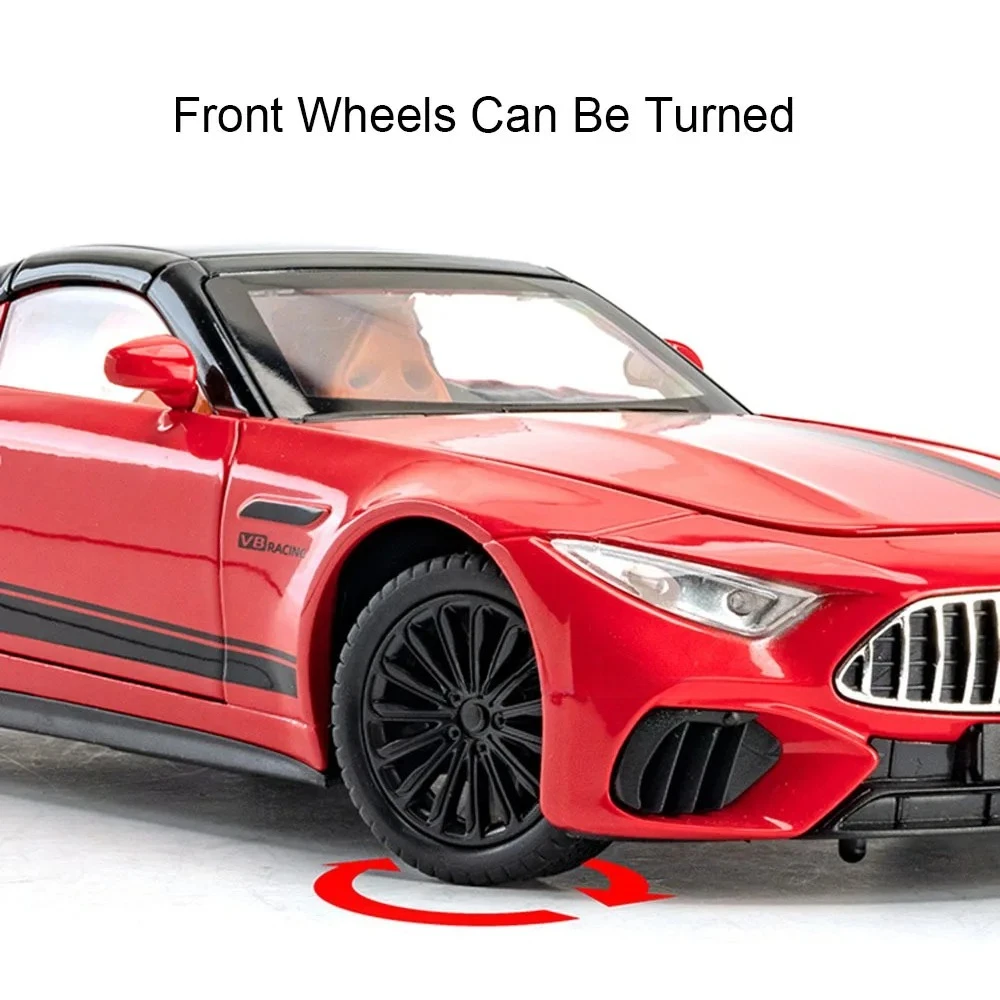 1:22 مقياس SL63 G800 نموذج سيارات مصغرة لعب دييكاست سبيكة المركبات الجبهة عجلة القيادة ضوء الصوت التراجع نماذج الكبار هدية