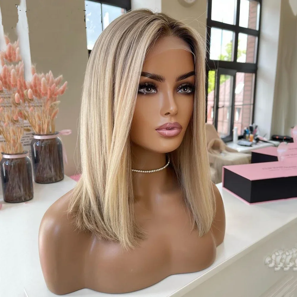 

Мягкий прямой парик из 100% натуральных волос с хайлайтами, светлый, плотность 150%, 13×4, с кружевной передней частью, с предварительно выщипанными волосками для создания эффекта натурального роста.