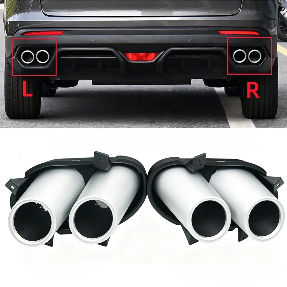 Exhaust Tip Covers Rear Bumper Tailpipe Nozzle Tuning Muffler Pipes Decorate Trim For Geely Coolray SX11-AD Restyling 2023-2025