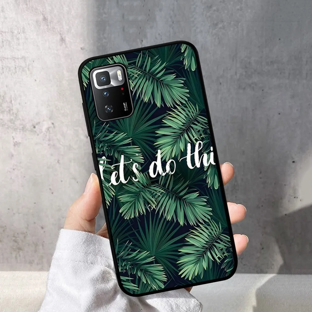 Tropical Plant Nordic Phone Case For Redmi Note 4 X 5 A 6 7 8 T 9 9S 10 11 11S 11Epro Poco M3 pro