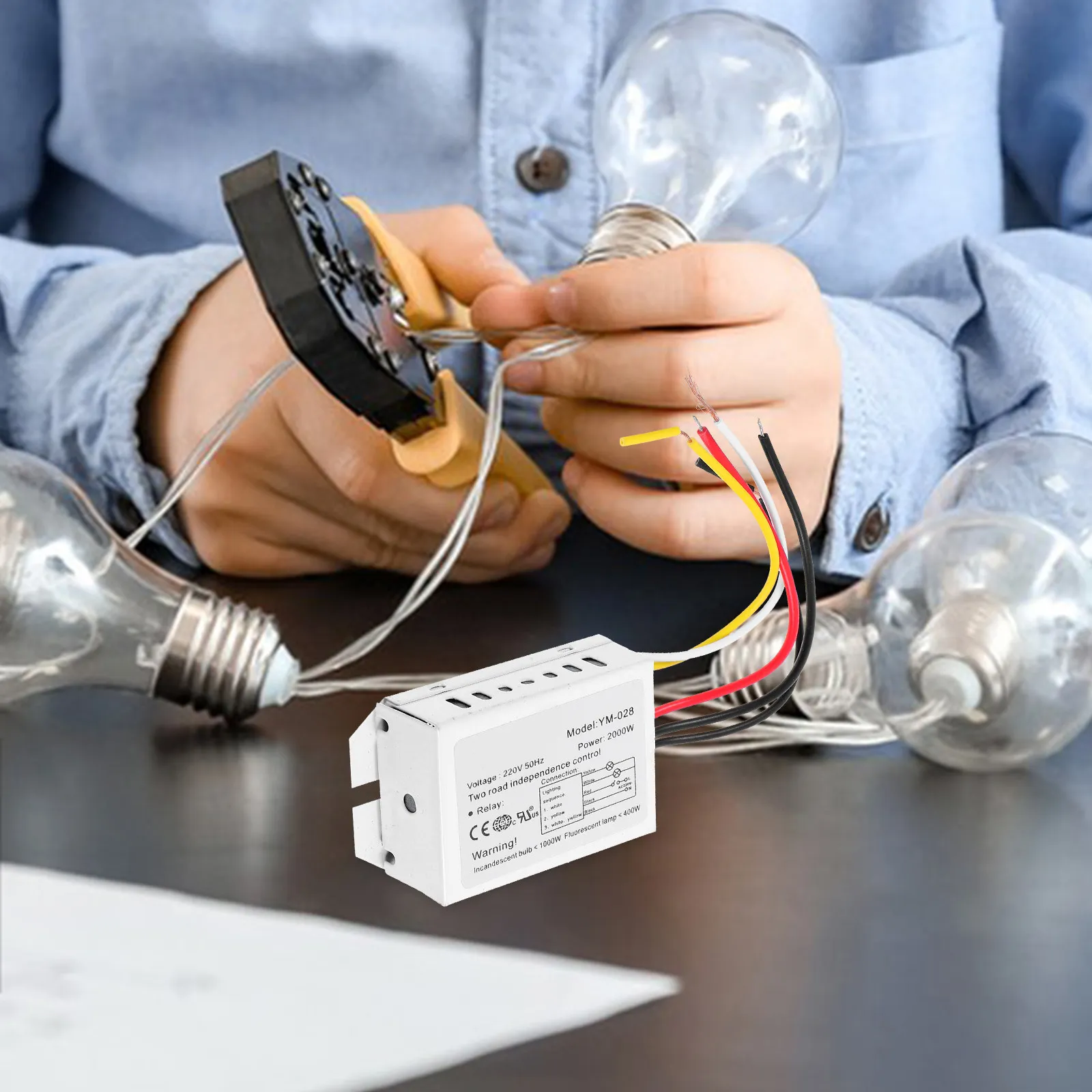 2 Channel Wireless Digital Switch 220V Segmented Switch for Lamp LED Droplight Fluorescent Lamp Energy-Saving Light Remote