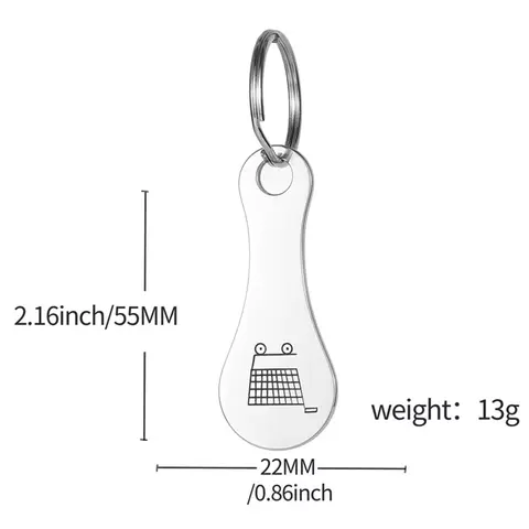 किराने की खरीदारी के लिए 2 पीस स्टेनलेस स्टील शॉपिंग ट्रॉली टोकन अलॉय की रिंग क्वार्टर होल्डर कीचेन मिनी कीरिंग 8 best sales शॉपिंग कार्ट टोकन - №2