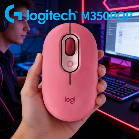 Original Logitech M350 POP Wireless Mouse Silent Click 2.4G Bluetooth Dual Mode Office Mouse for PC Laptop