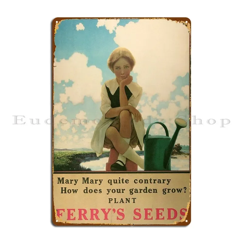 Vintage Poster Mary Quite Contrary Metal Sign Cinema Club Designs Funny Bar Tin Sign Poster