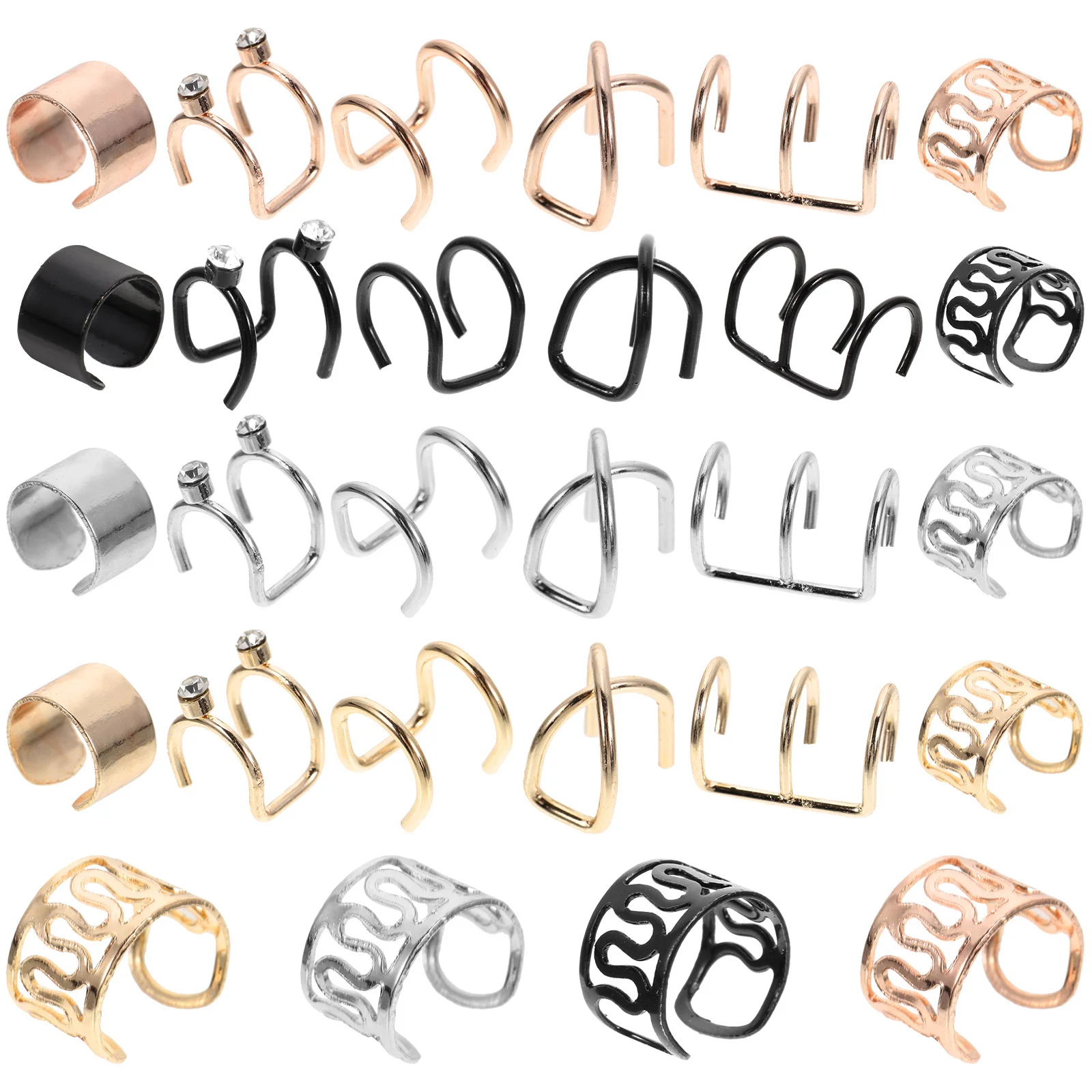 

48Pcs Hair Braid Accessories Multipurpose Hair Jewelry Ear Cuffs Non-Piercing Stylish Braiding Accessories for Women