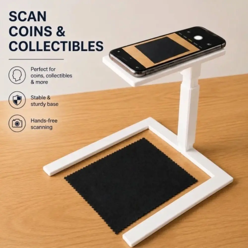 3D Printed Coin Photography Stand U-Shaped Open Base Overhead Phone Holder Detachable Hands-free