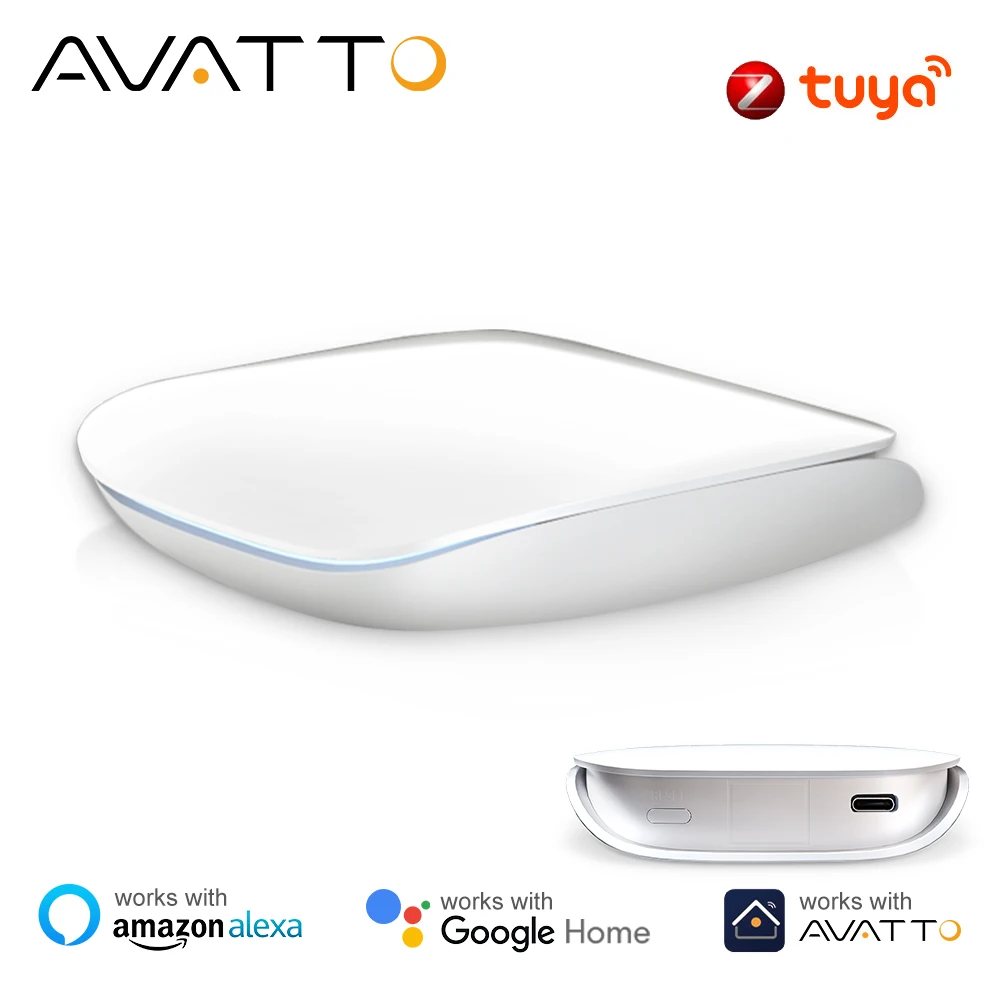 

AVATTO Tuya ZigBee/BLE Smart Gateway Hub Многомодельный умный домашний мост Беспроводной пульт дистанционного управления работает с Alexa Google Home