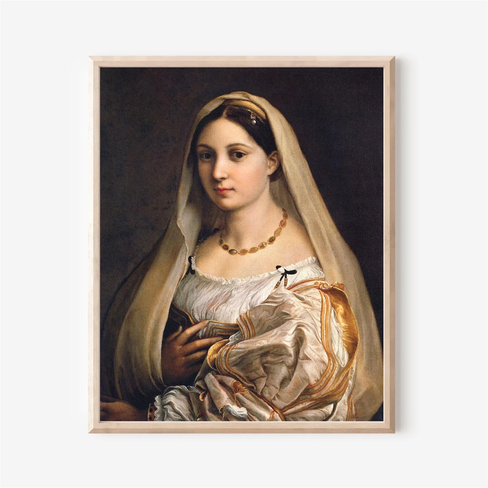 Renaissance Lady Wall Art Poster Baroque Style Portrait Canvas Painting Vintage Lady Portrait Art Print Dark Academia Home Decor