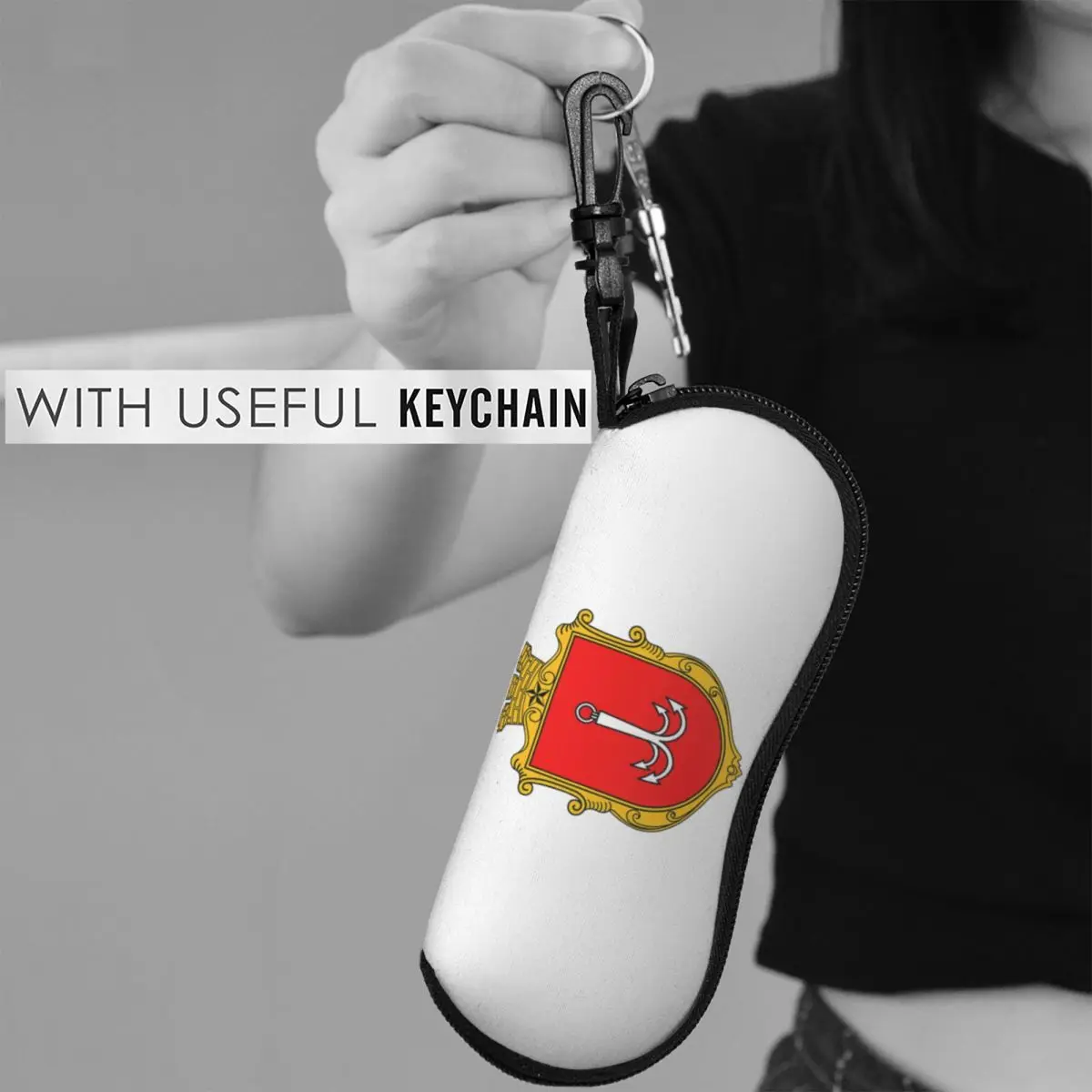 معطف من الأسلحة من أوديسا، أوكرانيا شل النظارات حالة حامي النظارات الشمسية مربع النساء الرجال لينة حقيبة النظارات الحقيبة