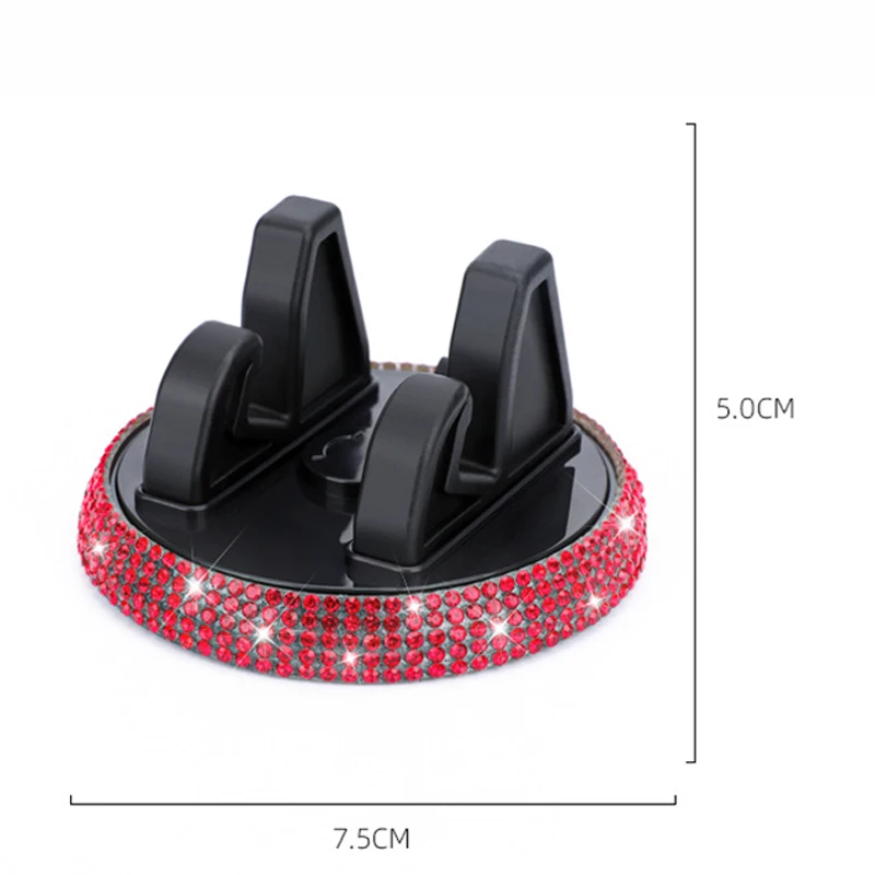 Soporte de teléfono de lujo para coche, accesorios universales para Interior de coche, soporte giratorio para navegador de coche con diamantes de imitación para mujer