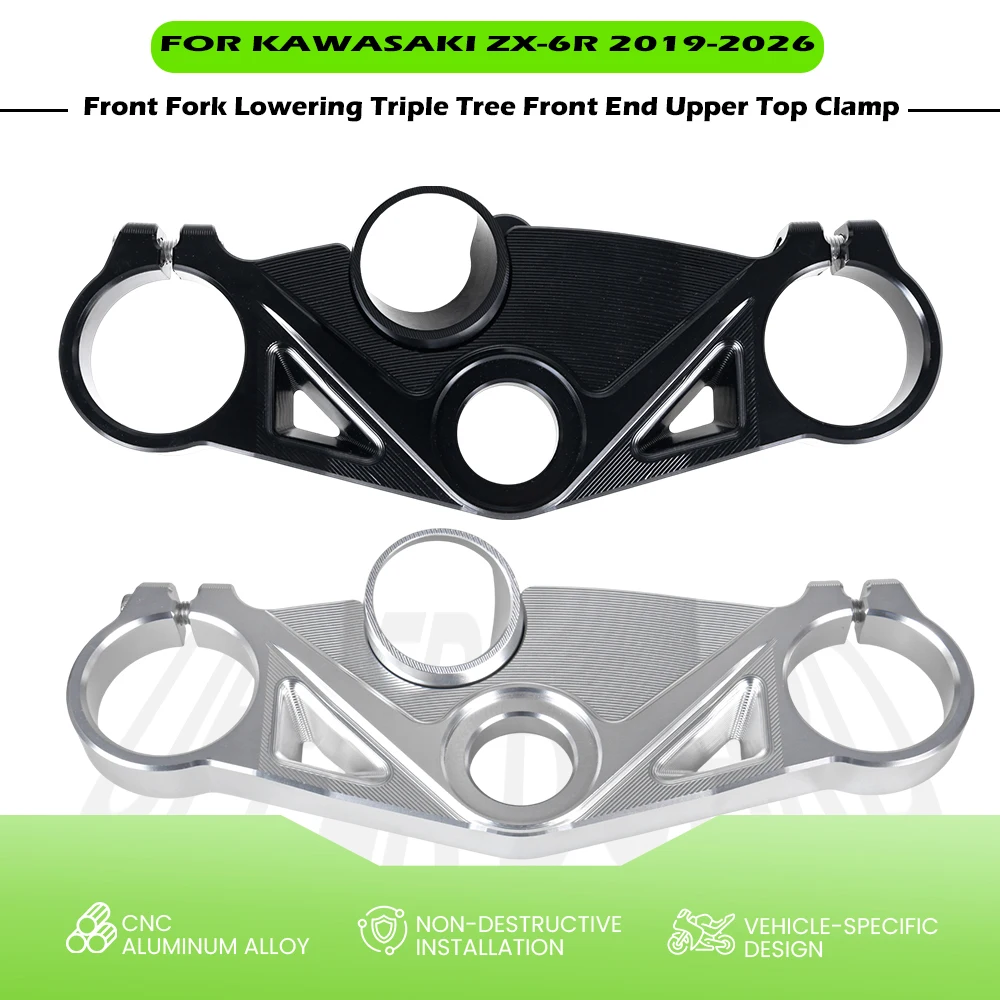 For KAWASAKI ZX-6R ZX6R 2019-2026 CNC Racing Refit Clip On Handle Bars Front End Upper Top Clamp