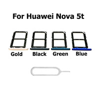 For Huawei Nova 5T Sim Card Tray Slot Holder Socket Adapter Connector Repair Parts Replacement