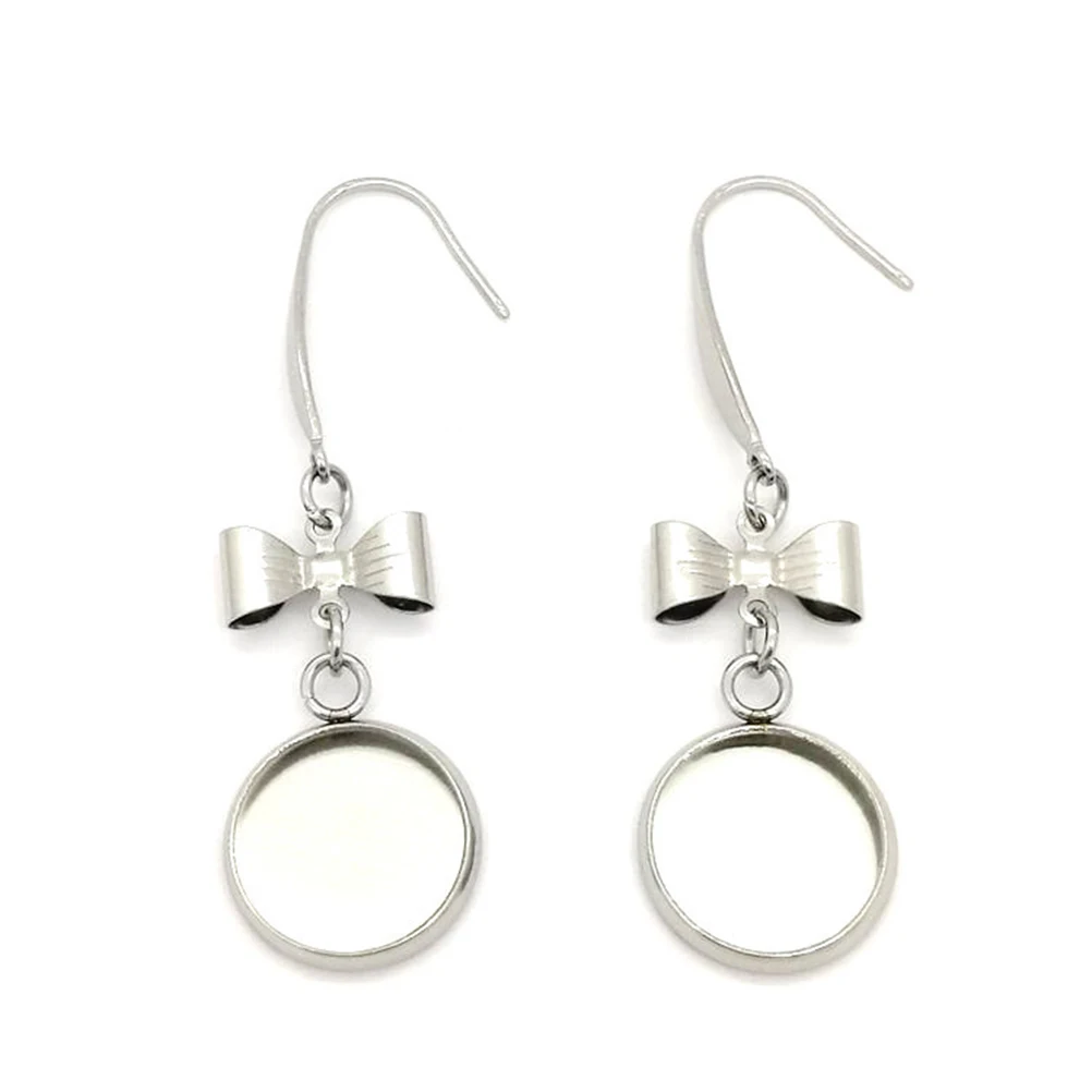 

20Pcs Earring Support Hoops Connectors Jewelry Making Metal Tray Posts Time DIY Material Earrings Material Gifts