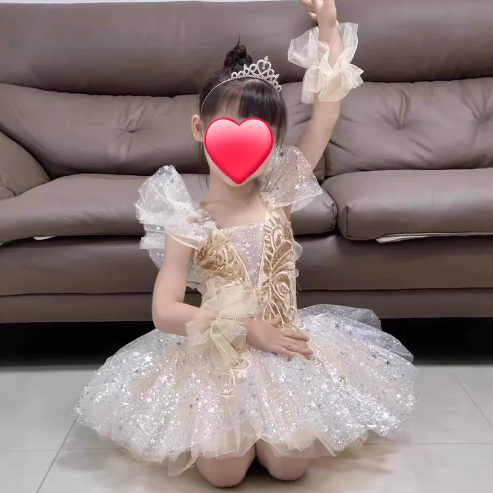 Costumes de spectacle sur scène pour filles, justaucorps de Ballet, vêtements de danse pour enfants, robe de princesse Tutu d'été pour enfants
